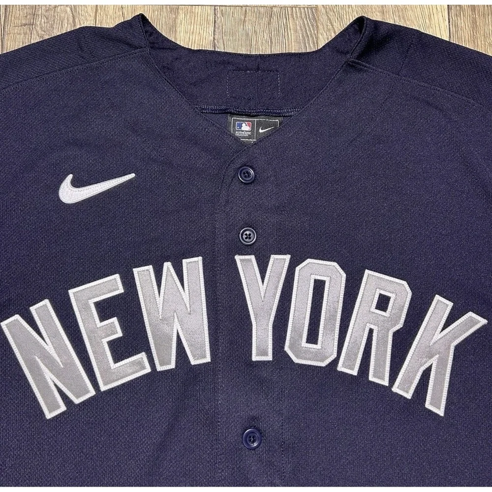*New Nike New York Yankees Authentic Stitched Elite Baseball Jersey Mens 44 $335